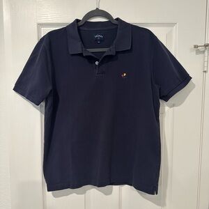 Noah NYC Navy Polo with Multicolor Tulip Logo
